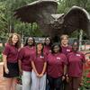 RHA executive board members at the owl statue